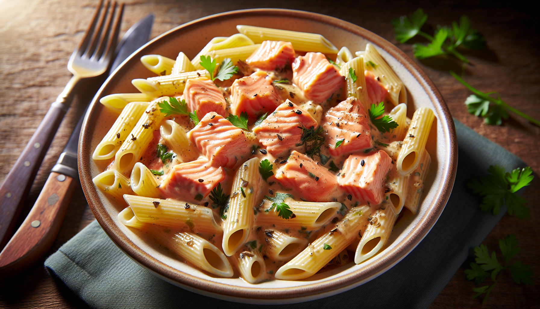 penne al.salmone